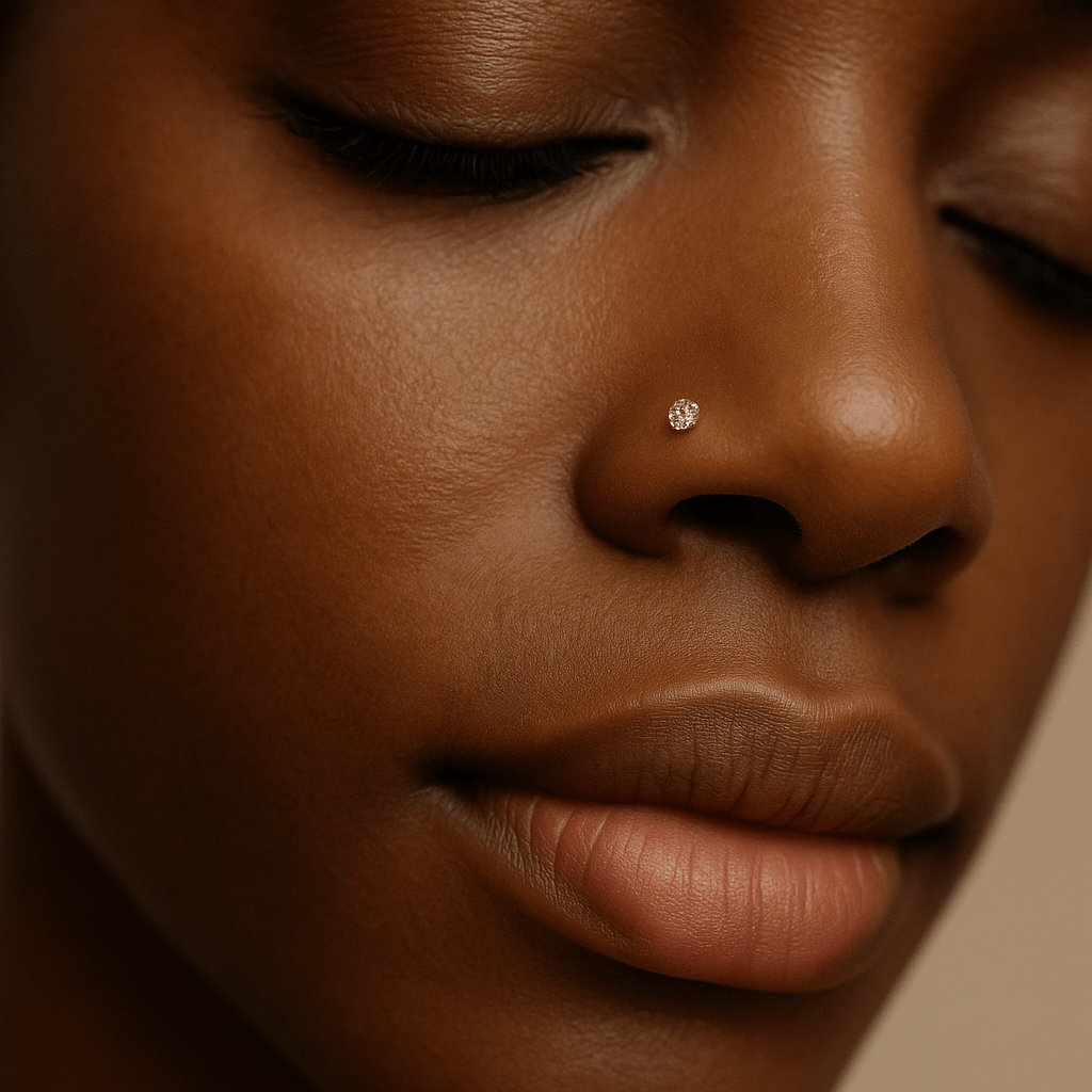14K Gold Moissanite Nose Ring - SYMI JEWEL
