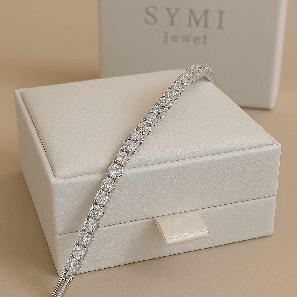 18k Gold plated Moissanite Tennis Bracelet - SYMI JEWEL
