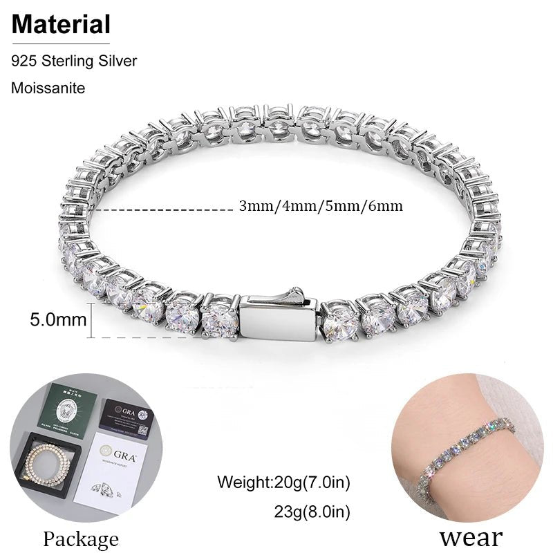 18k Gold plated Moissanite Tennis Bracelet - SYMI JEWEL