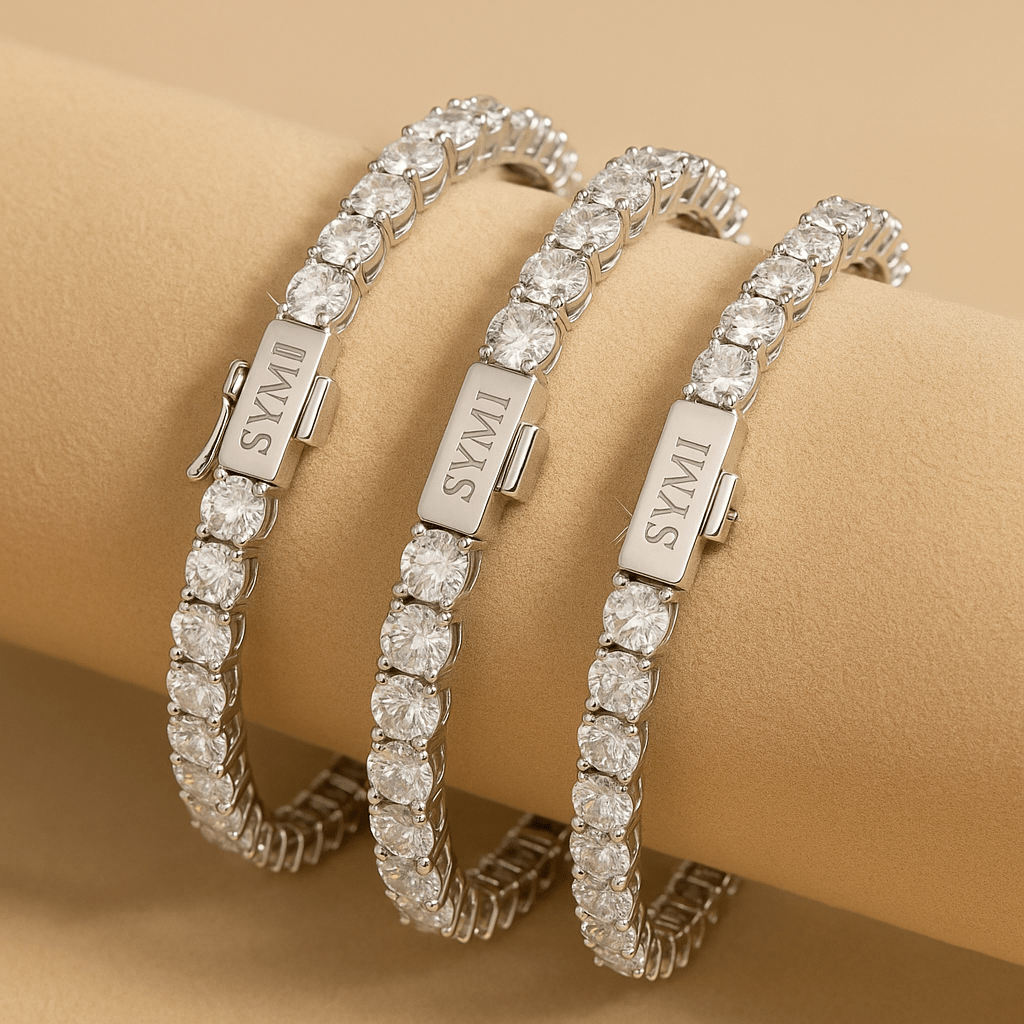 18k Gold plated Moissanite Tennis Bracelet - SYMI JEWEL