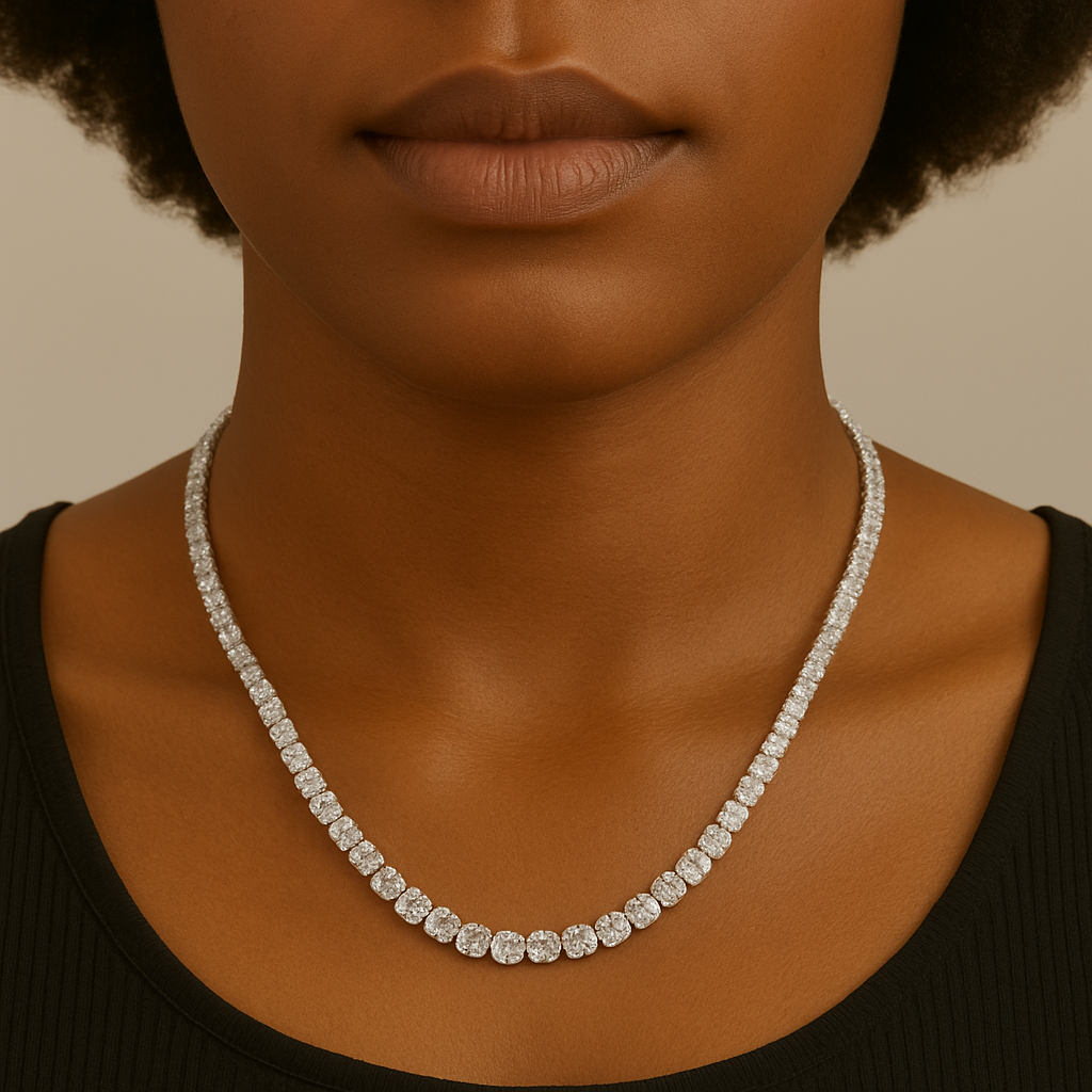 925 sterling silver and round-cut lab-grown diamonds, worn on a model’s neck and styled for everyday luxury.
moissanite tennis necklace
925 sterling silver moissanite necklace
lab-grown diamond necklace
GRA certified necklace
luxury moissanite jewelry
tennis necklace for men and women
real moissanite tennis chain
ethical diamond necklace
unisex moissanite necklace
affordable luxury jewelry
anniversary gift necklace
celebrity-inspired necklace anniversary gift necklace
celebrity-inspired necklace