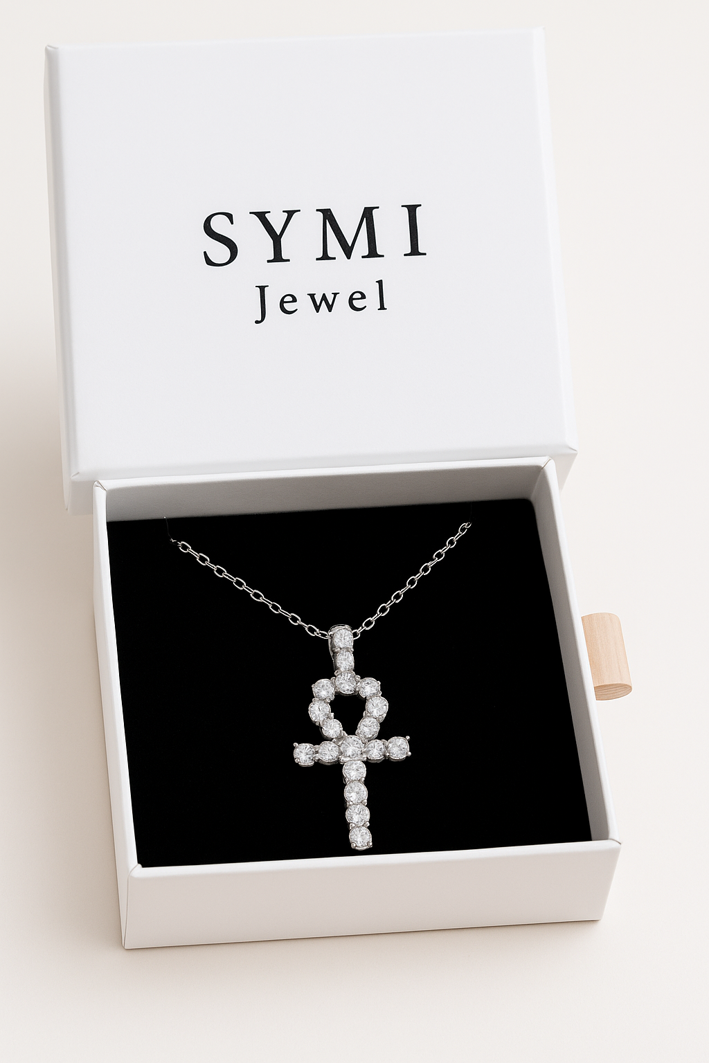 Moissanite Ankh necklace
D color VVS1 Moissanite pendant
925 sterling silver cross pendant
Iced out ankh pendant
White gold moissanite jewelry
Luxury spiritual jewelry
Ankh necklace for men and women
Diamond tester pass Moissanite
Hip hop ankh chain
Symi Jewel Moissanite pendant
Close-up of GRA certified Moissanite Ankh pendant – 925 sterling silver
