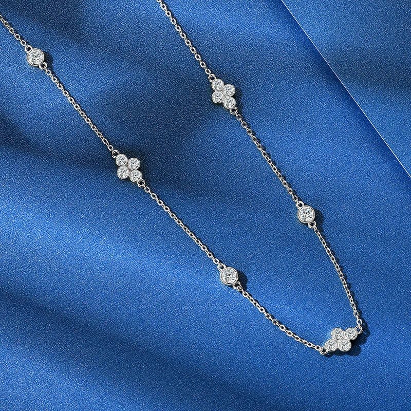 Celestia Moissanite Choker – D Color Round Cut in 925 Sterling Silver - SYMI JEWEL