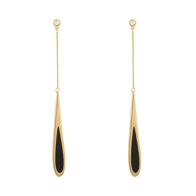 Noir Drip Drop Earrings - SYMI JEWEL