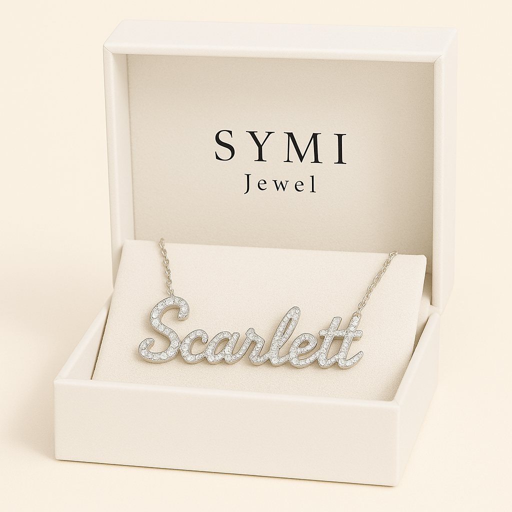 Sparkling Moissanite Name Necklace - SYMI JEWEL