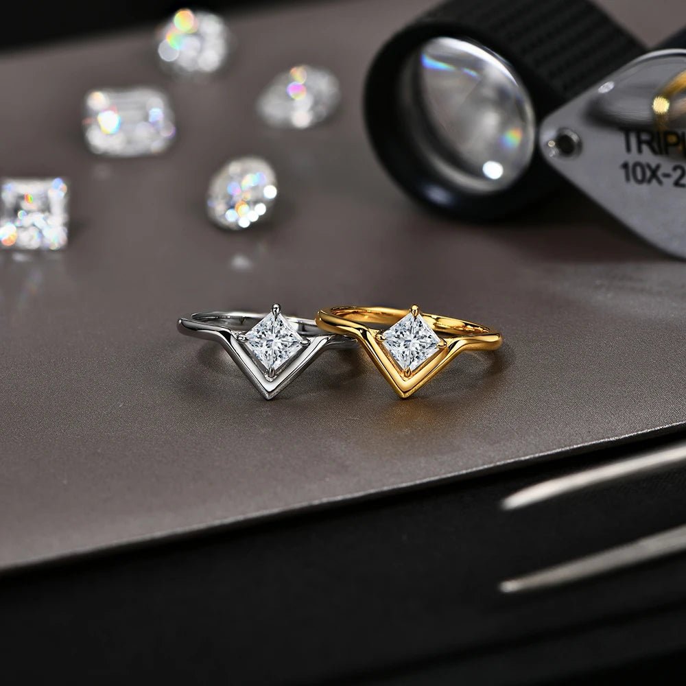 SYMI Jewel 0.8CT Princess Cut Moissanite Ring - SYMI JEWEL