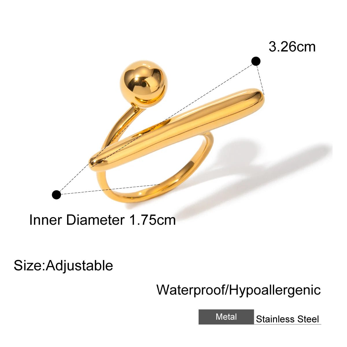 SYMI Jewel 18K Gold Abstract Statement Ring - SYMI JEWEL