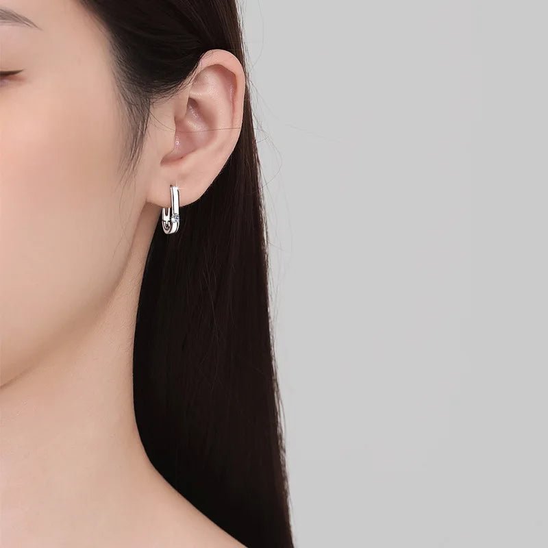 SYMI Jewel 925 Sterling Silver Moissanite Oval Hoop Earrings - SYMI JEWEL
