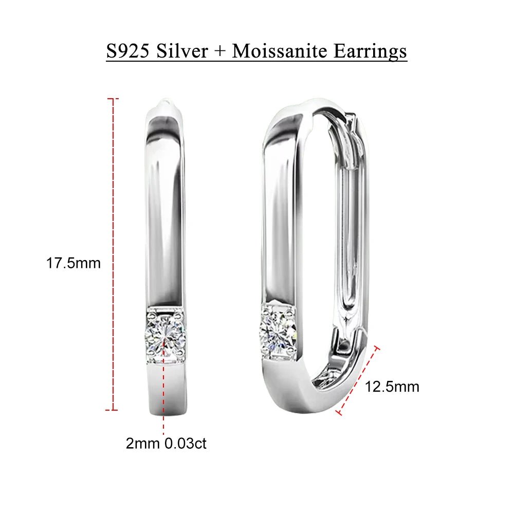 SYMI Jewel 925 Sterling Silver Moissanite Oval Hoop Earrings - SYMI JEWEL