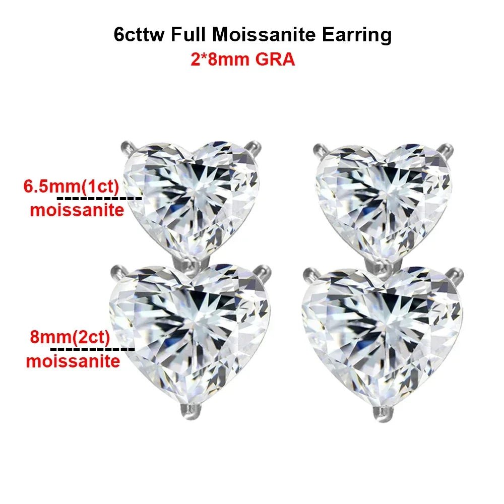 SYMI Jewel Heart Cut Moissanite Earrings - SYMI JEWEL