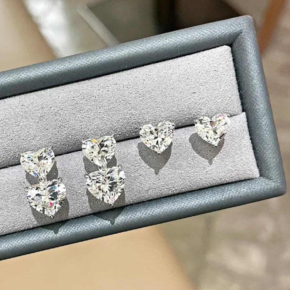 SYMI Jewel Heart Cut Moissanite Earrings - SYMI JEWEL
