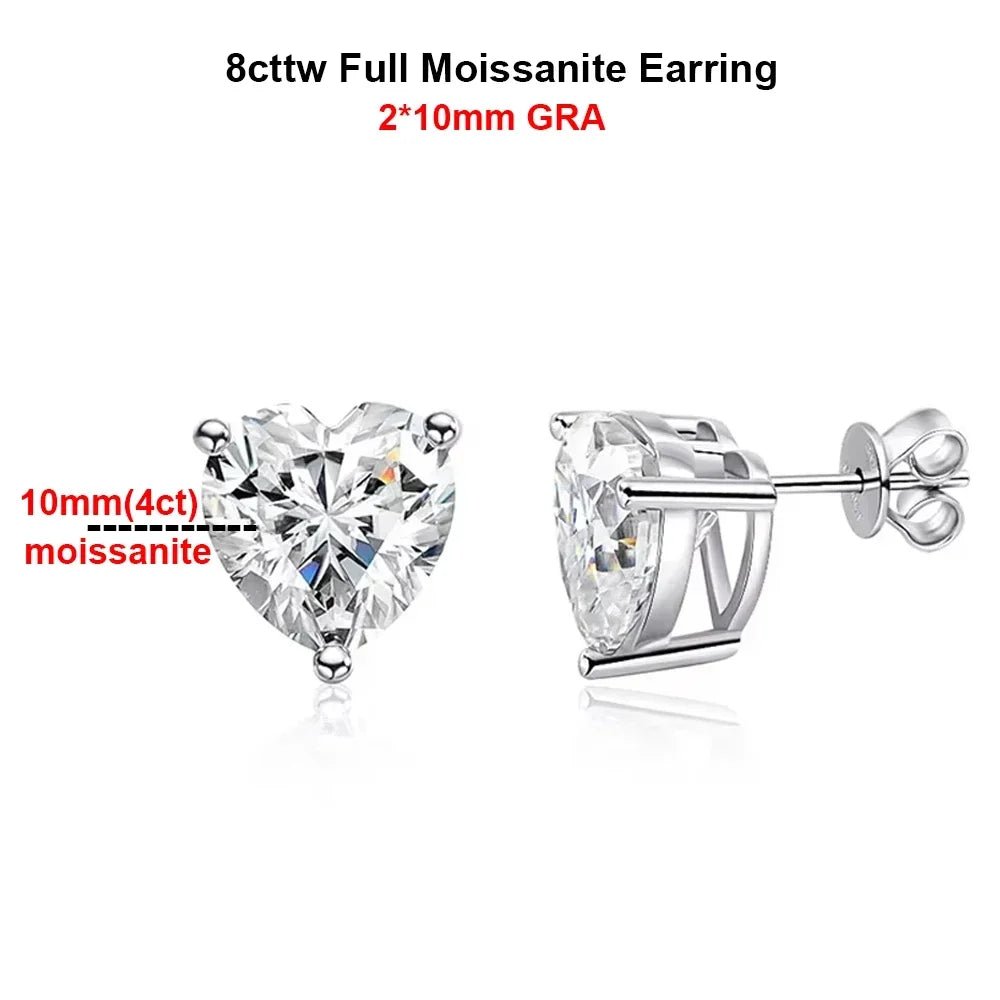 SYMI Jewel Heart Cut Moissanite Earrings - SYMI JEWEL