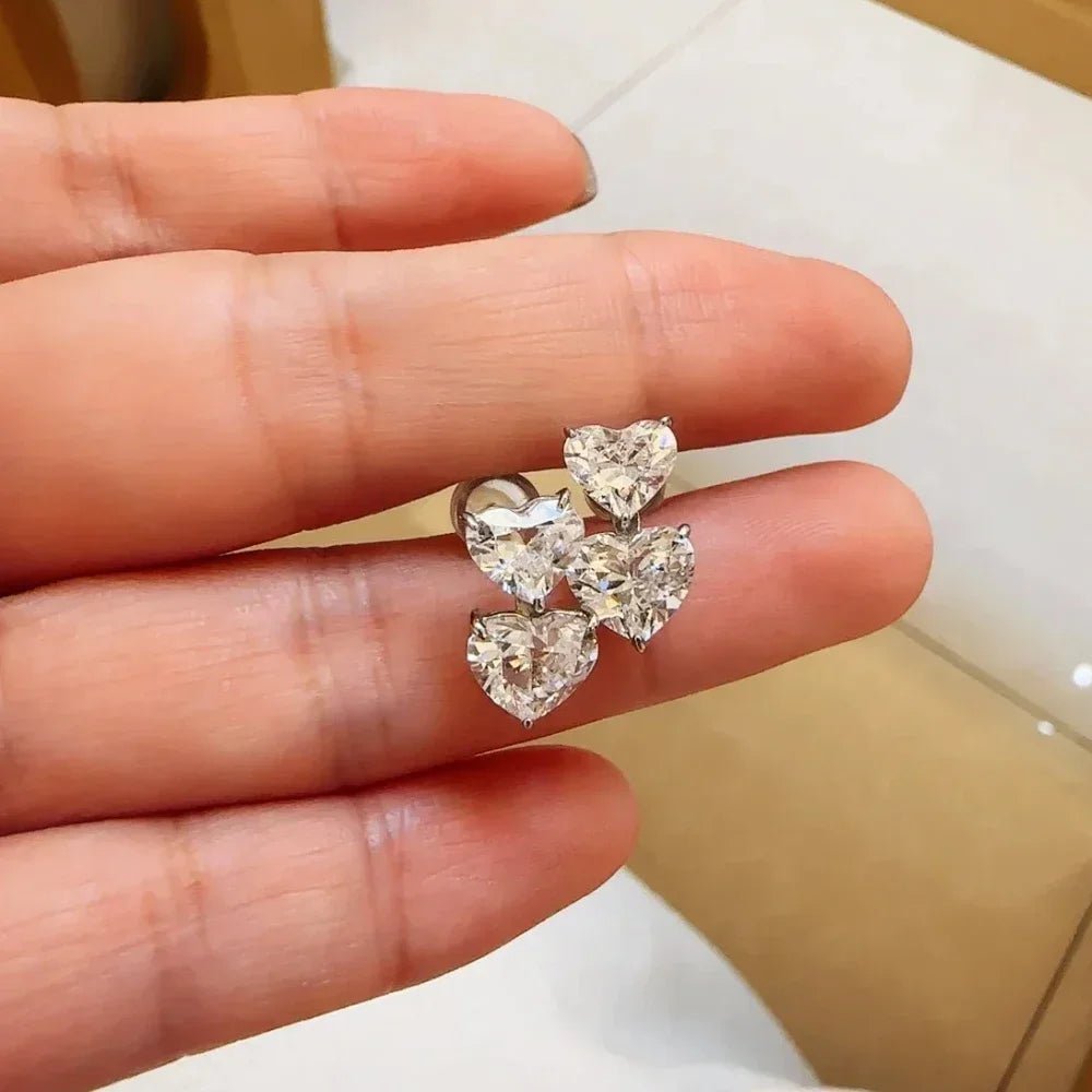 SYMI Jewel Heart Cut Moissanite Earrings - SYMI JEWEL