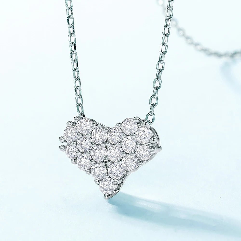 SYMI Jewel Moissanite Heart Necklace and Earrings - SYMI JEWEL