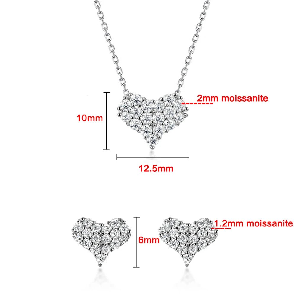 SYMI Jewel Moissanite Heart Necklace and Earrings - SYMI JEWEL