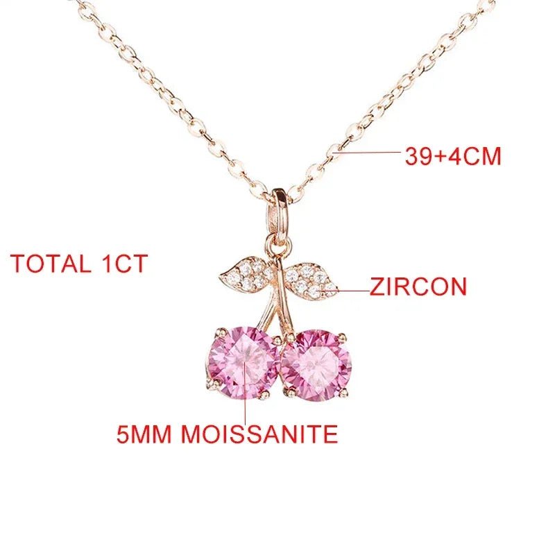 SYMI Jewel Pink Moissanite 925 Sterling Silver Pendant Necklace - SYMI JEWEL