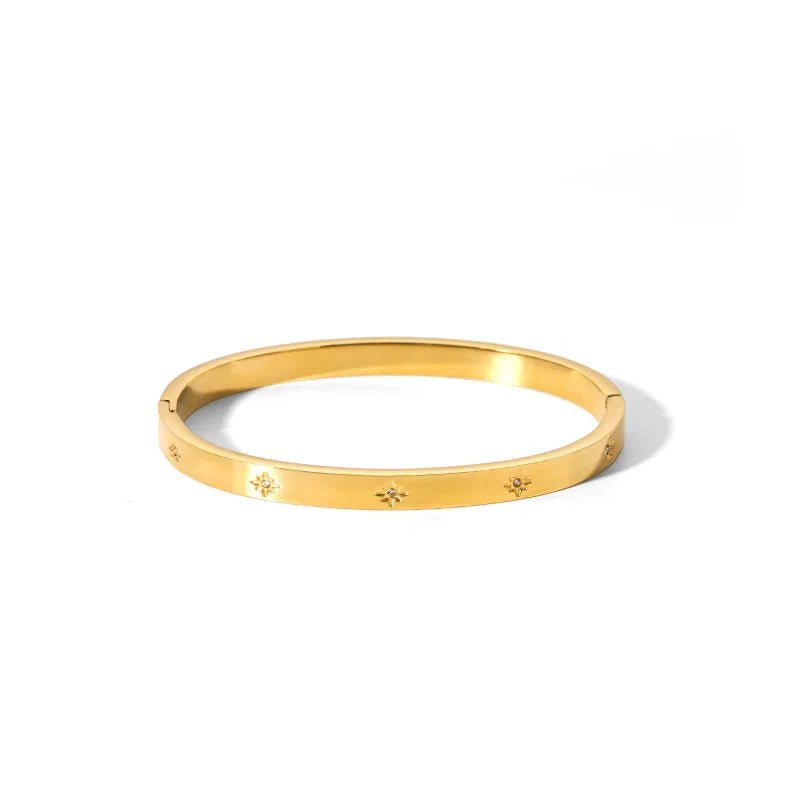 Tarnish - Free Stainless Steel Gold Bangle - SYMI JEWEL
