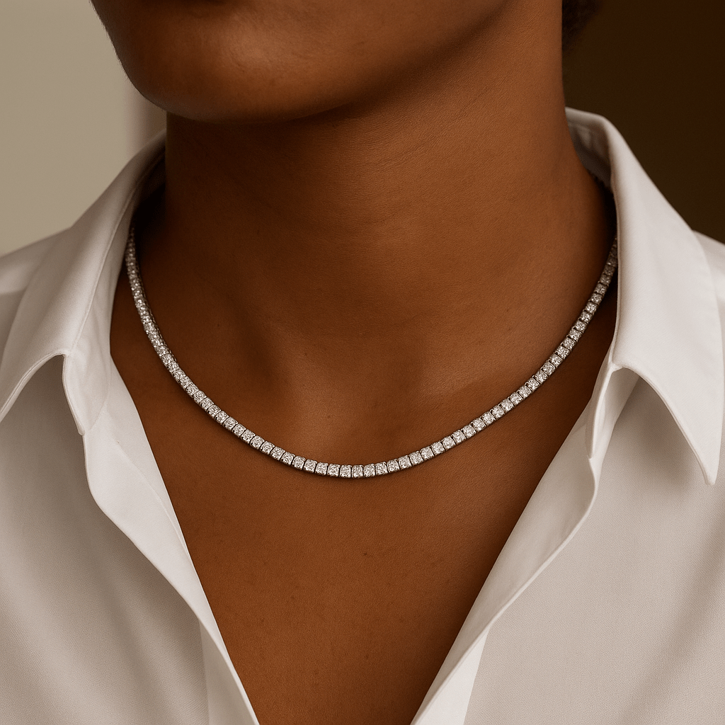 Unisex Moissanite Tennis Necklace - SYMI JEWEL