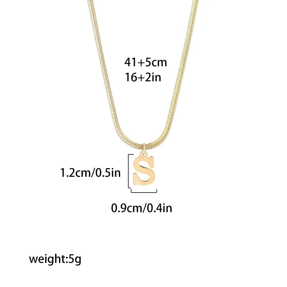 18K Gold Plated Alphabet Pendant Necklace - SYMI JEWEL
18K Gold Plated Alphabet Pendant Necklace - SYMI JEWEL
initial necklace, gold letter pendant, A-Z necklace, custom necklace for women, stainless steel jewelry, personalized gold necklace, snake chain necklace, dainty gold jewelry, gold jewelry gifts for her