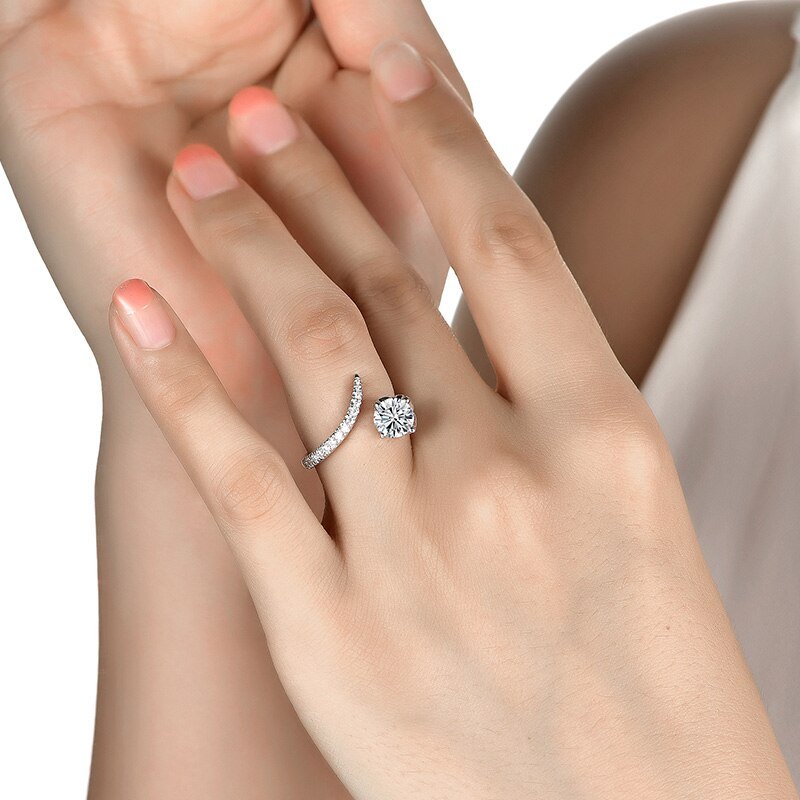 Sterling Silver Moissanite Ring
