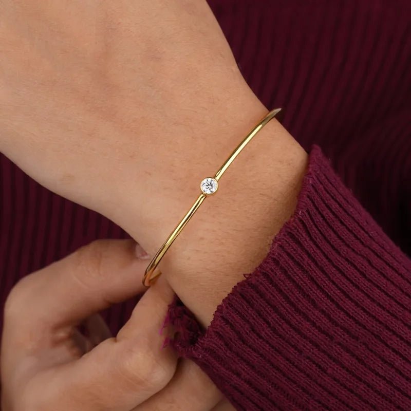 0.5 Carat D Moissanite Bangle Bracelet – 925 Sterling Silver - SYMI JEWEL