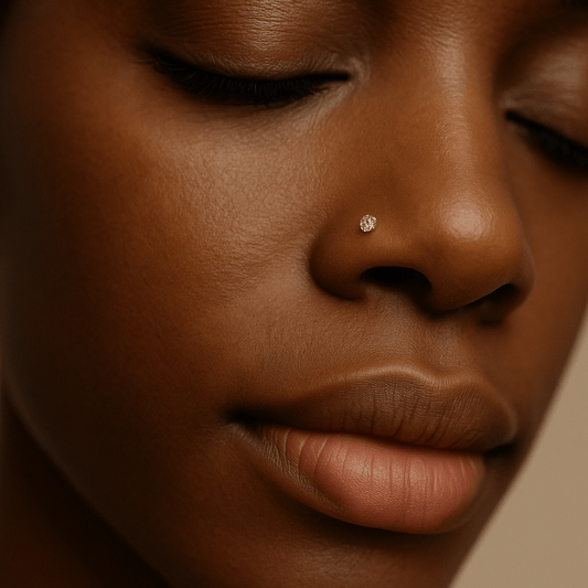 14K Gold Moissanite Nose Ring - SYMI JEWEL