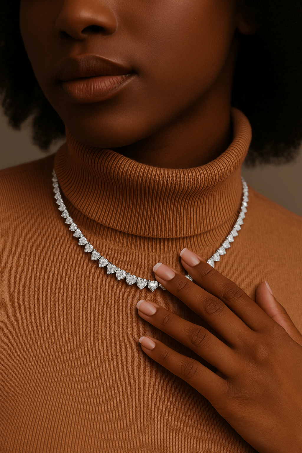 18k Gold Plated Heart Cut Moissanite Tennis Necklace - SYMI JEWEL