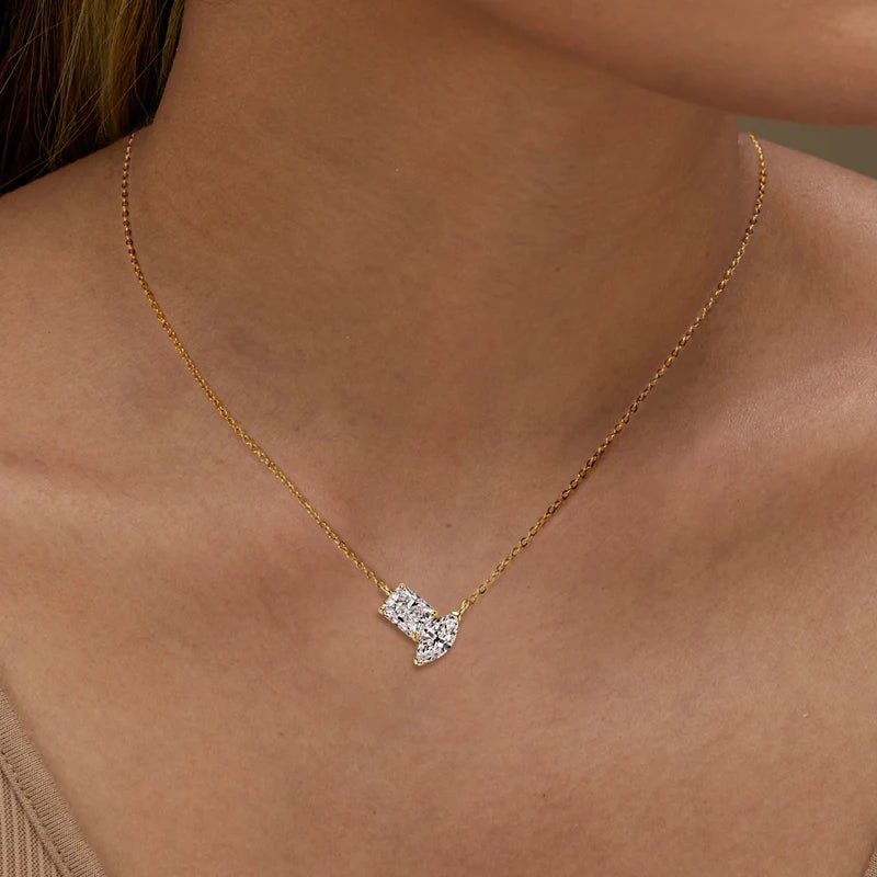 Duo Moissanite Necklace - SYMI JEWEL