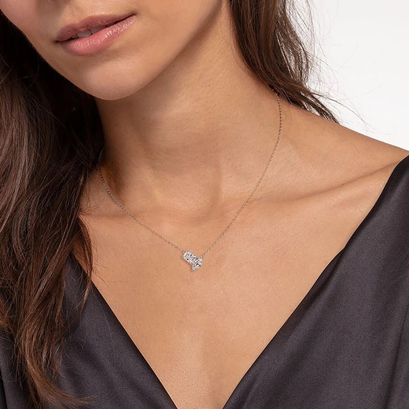 Duo Moissanite Necklace - SYMI JEWEL