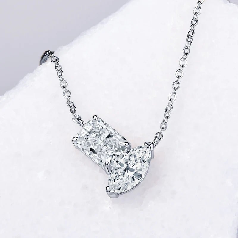 Duo Moissanite Necklace - SYMI JEWEL