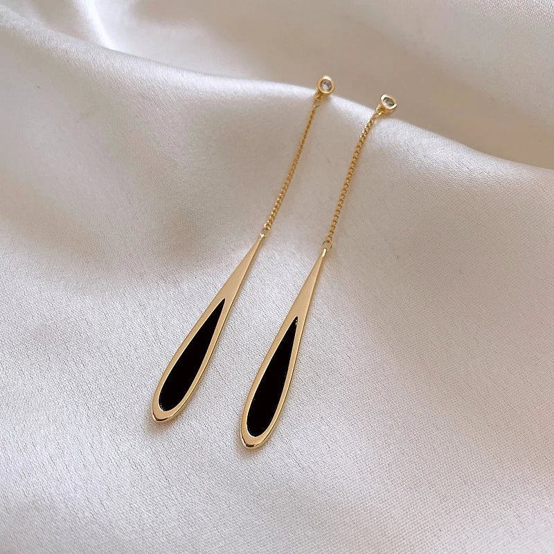 Noir Drip Drop Earrings - SYMI JEWEL
