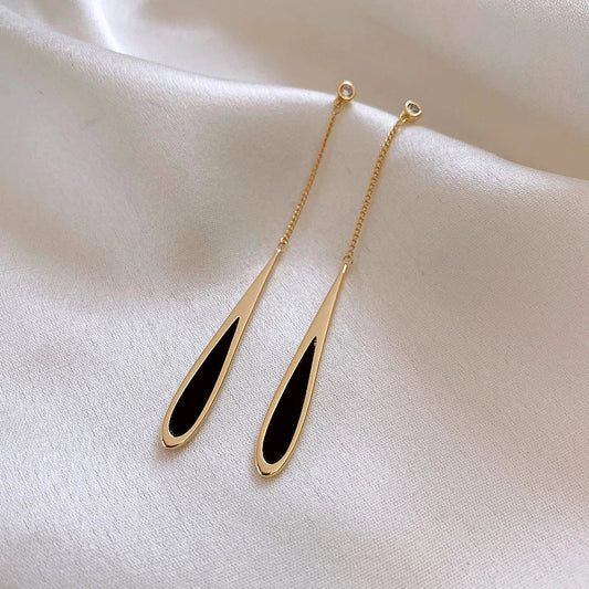 Noir Drip Drop Earrings - SYMI JEWEL