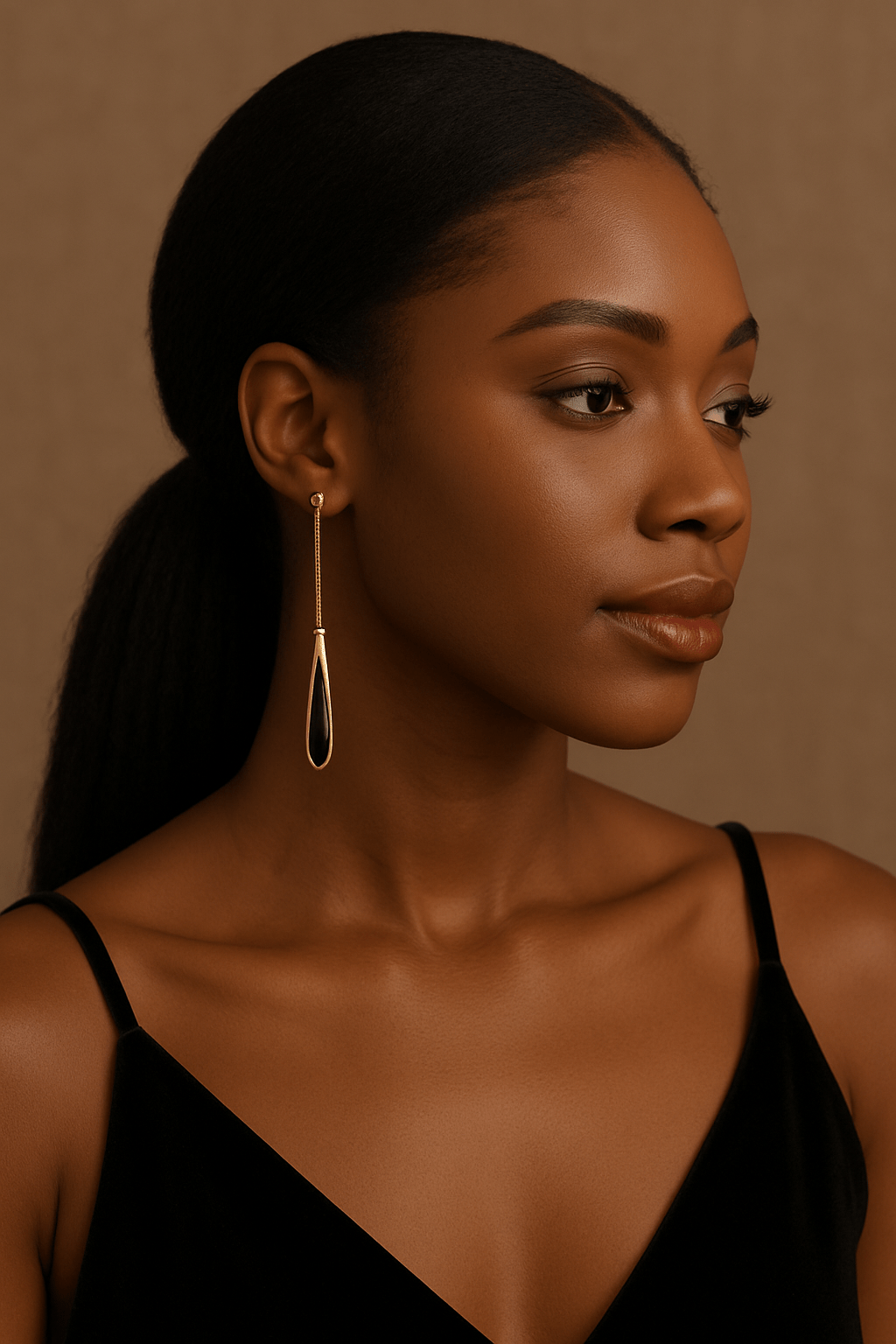 Noir Drip Drop Earrings - SYMI JEWEL