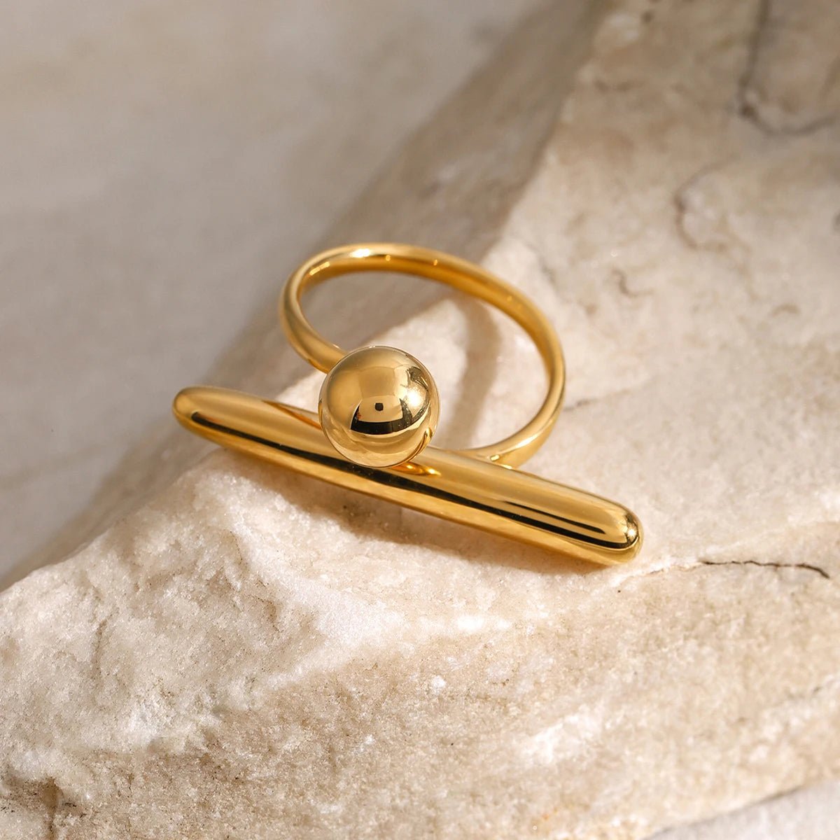 SYMI Jewel 18K Gold Abstract Statement Ring - SYMI JEWEL
