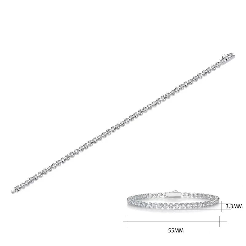 SYMI Jewel 18K White Gold Plated Moissanite Bubble Tennis Bracelet - SYMI JEWEL