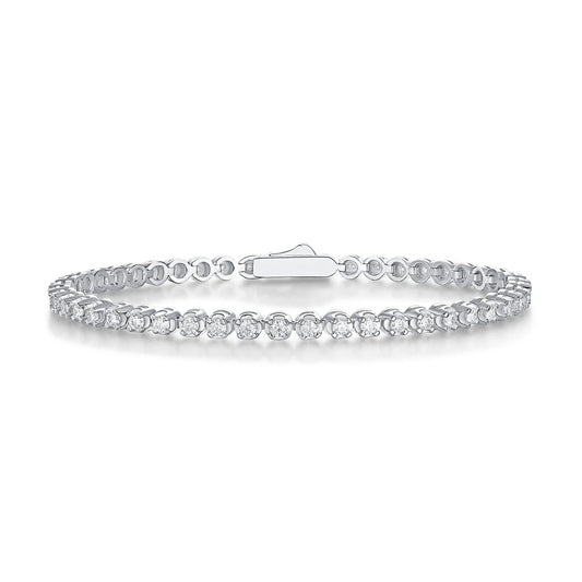 SYMI Jewel 18K White Gold Plated Moissanite Bubble Tennis Bracelet - SYMI JEWEL