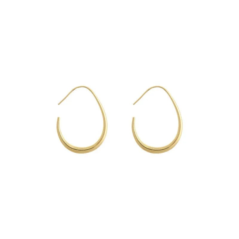 SYMI Jewel 925 Silver Needle Geometric Oval Hoop Earrings - SYMI JEWEL