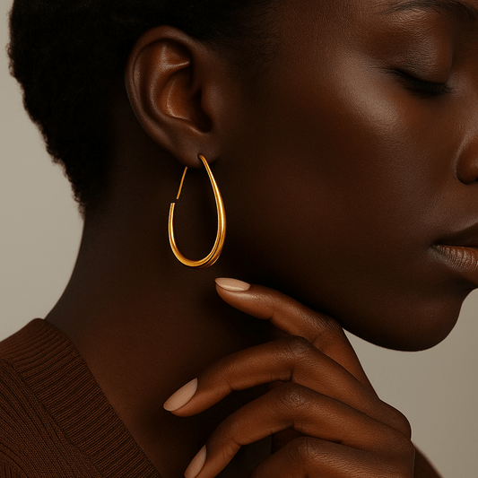 SYMI Jewel 925 Silver Needle Geometric Oval Hoop Earrings - SYMI JEWEL