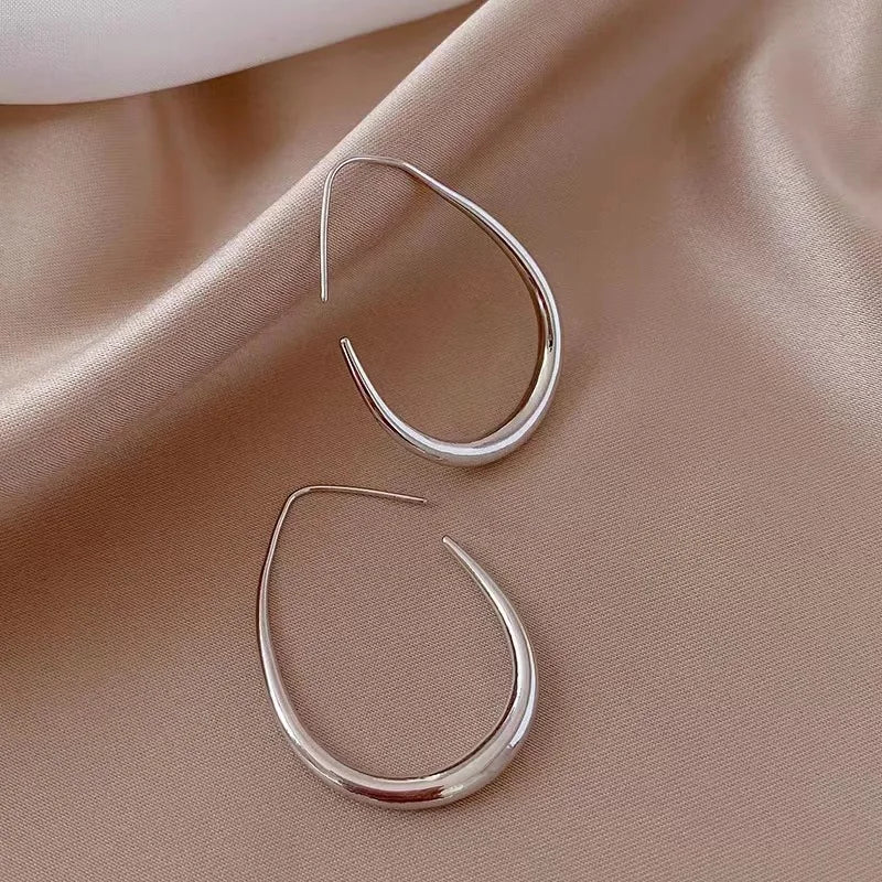 SYMI Jewel 925 Silver Needle Geometric Oval Hoop Earrings - SYMI JEWEL