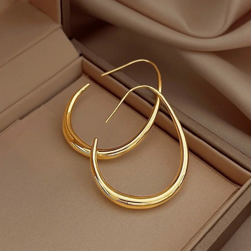SYMI Jewel 925 Silver Needle Geometric Oval Hoop Earrings - SYMI JEWEL