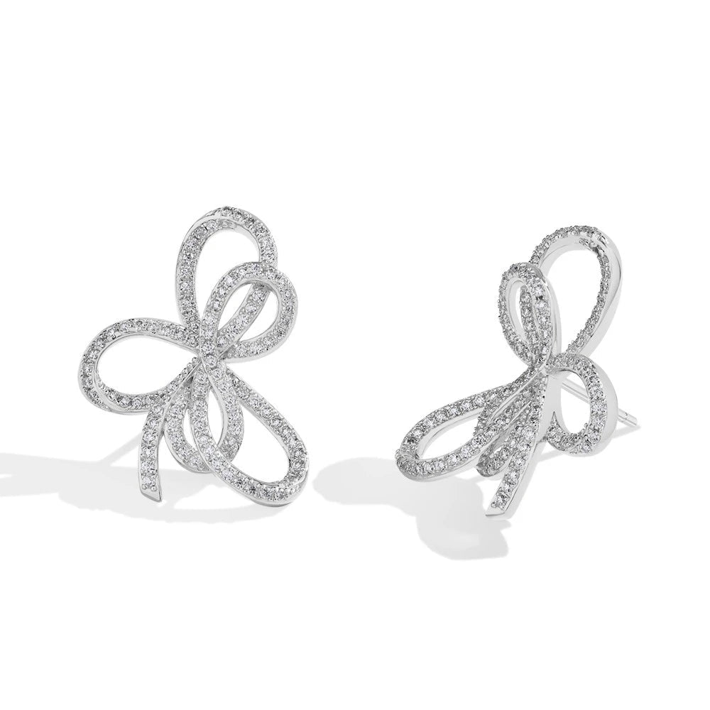 SYMI Jewel Bow Knot Moissanite Stud Earrings - SYMI JEWEL
