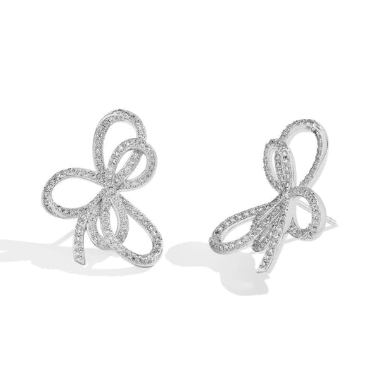 SYMI Jewel Bow Knot Moissanite Stud Earrings - SYMI JEWEL
