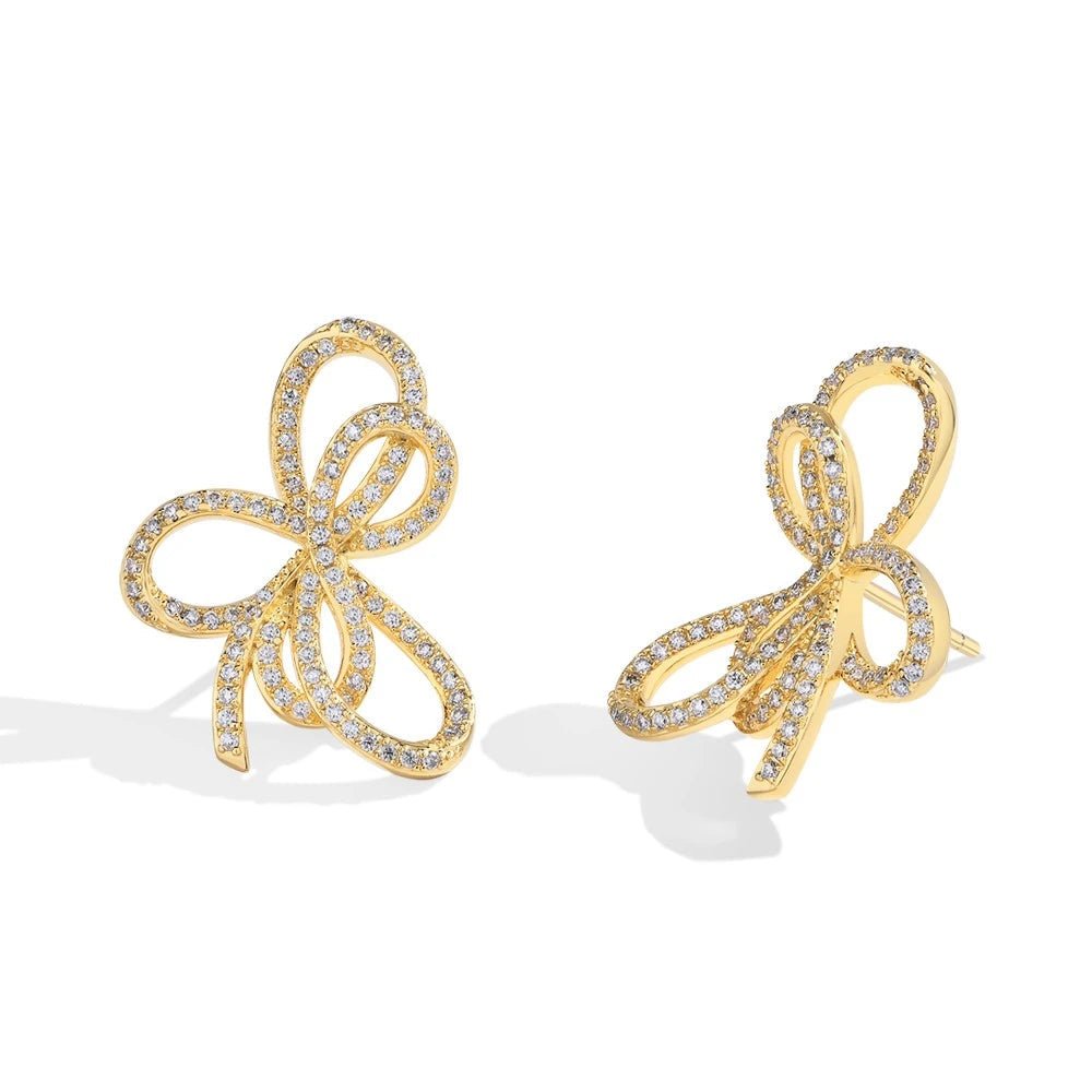 SYMI Jewel Bow Knot Moissanite Stud Earrings - SYMI JEWEL
