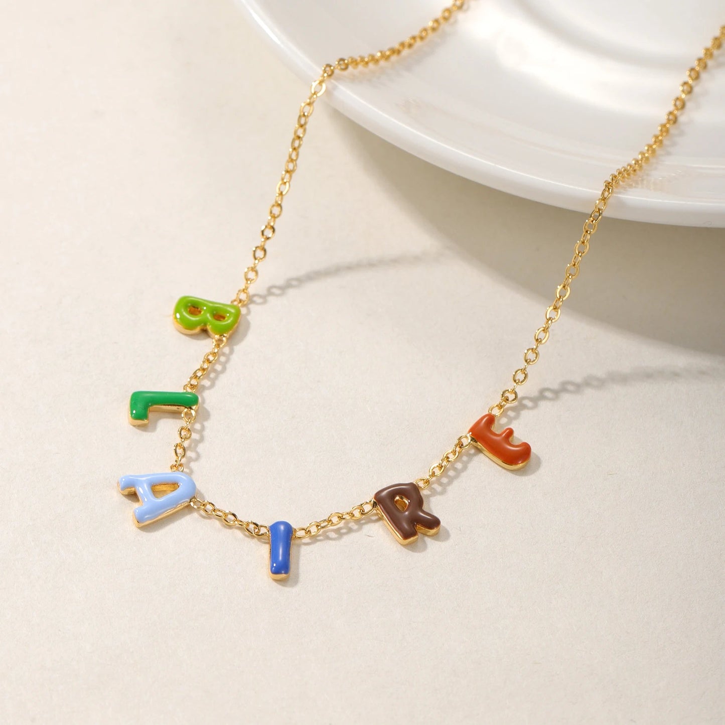 SYMI Jewel Custom Colorful Bubble Letter Pendant Necklace - SYMI JEWEL