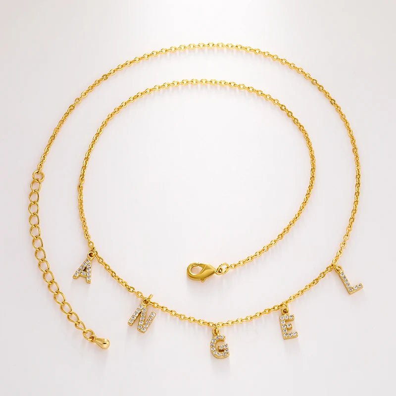 SYMI Jewel Custom Moissanite Dainty Letter Necklace - SYMI JEWEL