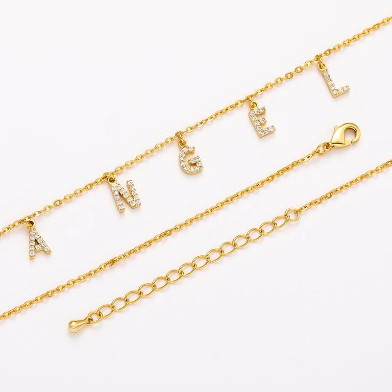 SYMI Jewel Custom Moissanite Dainty Letter Necklace - SYMI JEWEL