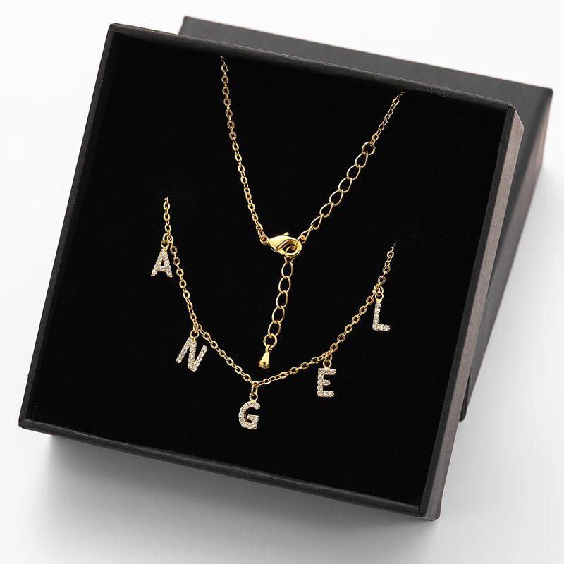SYMI Jewel Custom Moissanite Dainty Letter Necklace - SYMI JEWEL
