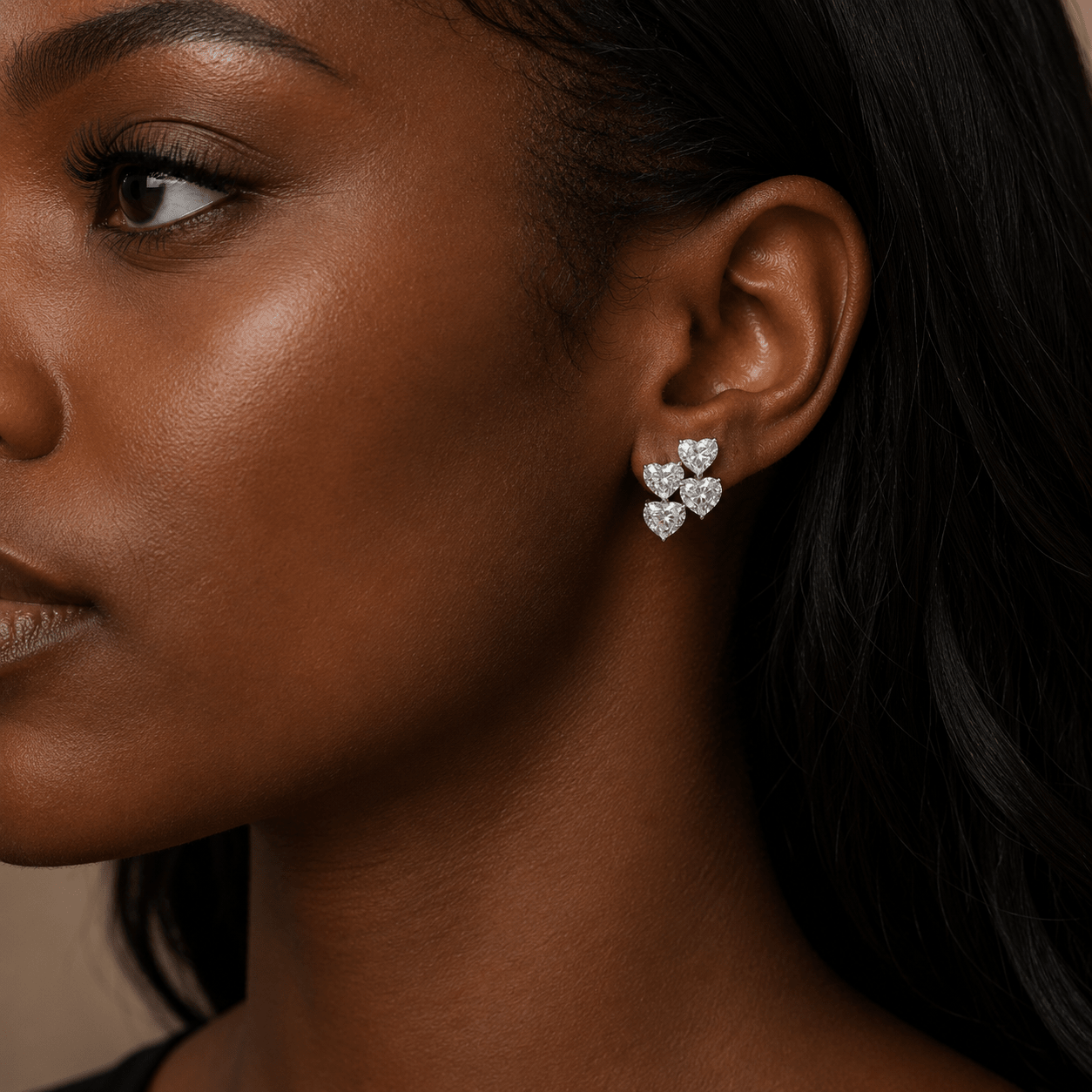 SYMI Jewel Heart Cut Moissanite Earrings - SYMI JEWEL