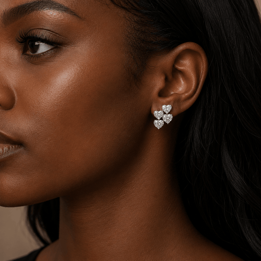 SYMI Jewel Heart Cut Moissanite Earrings - SYMI JEWEL