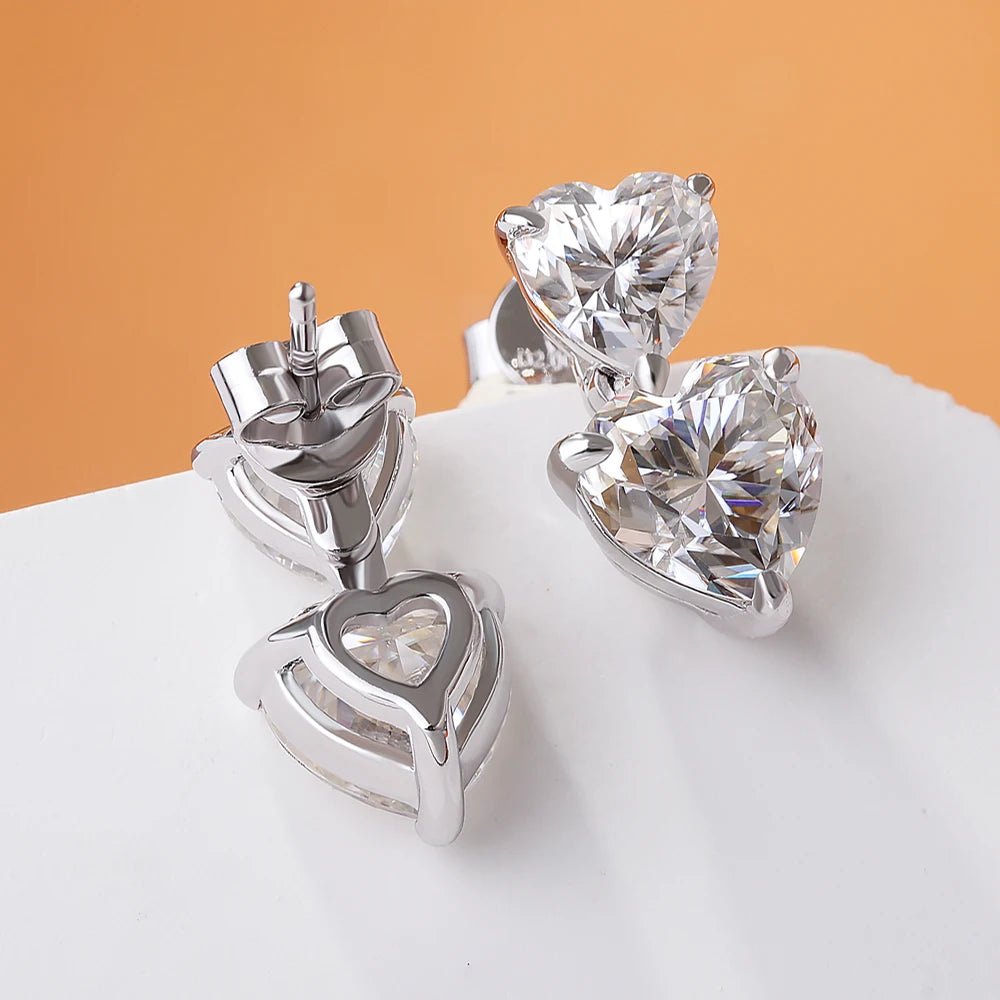 SYMI Jewel Heart Cut Moissanite Earrings - SYMI JEWEL